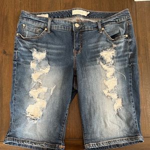 Torrid Blue Distressed Jean Shorts